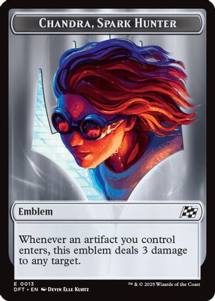 Image of Emblem - Chandra, Spark Hunter // Vehicle Double-Sided Token [Aetherdrift Tokens]