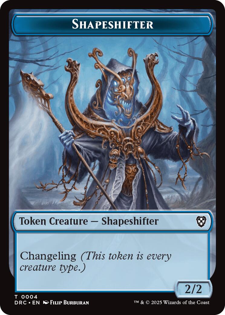 Image of Shapeshifter // Zombie (0003) Double-Sided Token [Aetherdrift Commander Tokens]