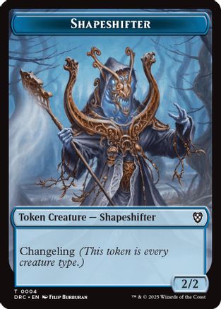 Image of Shapeshifter // Zombie (0003) Double-Sided Token [Aetherdrift Commander Tokens]