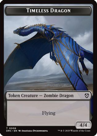 Image of Timeless Dragon // Zombie (0007) Double-Sided Token [Aetherdrift Commander Tokens]