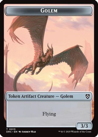 Image of Golem (0013) // Nalaar Aetherjet Double-Sided Token [Aetherdrift Commander Tokens]