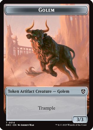 Image of Golem (0014) // Thopter (0010) Double-Sided Token [Aetherdrift Commander Tokens]