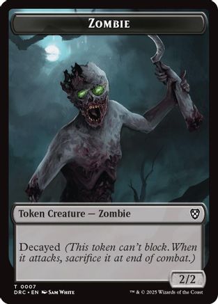 Image of Zombie (0007) // Zombie (0003) Double-Sided Token [Aetherdrift Commander Tokens]