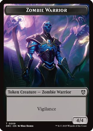 Image of Zombie Warrior // Zombie (0003) Double-Sided Token [Aetherdrift Commander Tokens]