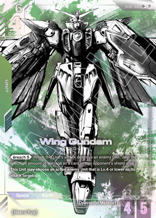 Image of Wing Gundam (LR+) (ST02-001) - Edition Beta Holofoil