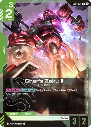 Image of Char's Zaku II (GD01-026) - Edition Beta Holofoil