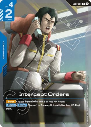 Image of Intercept Orders (GD01-099) - Edition Beta Holofoil