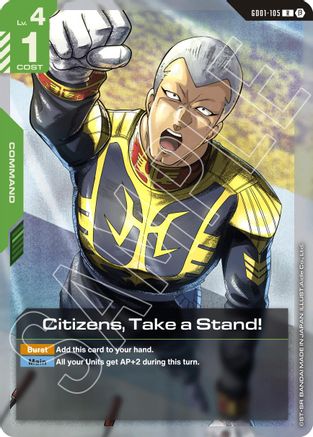 Image of Citizens, Take a Stand! (GD01-105) - Edition Beta Holofoil