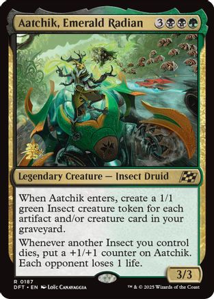 Image of Aatchik, Emerald Radian [Aetherdrift Prerelease Promos]