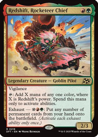 Image of Redshift, Rocketeer Chief [Aetherdrift Prerelease Promos]