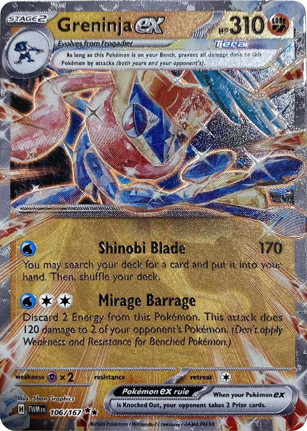 Image of Greninja ex (106/167) (GameStop Metal Card) [Miscellaneous Cards]