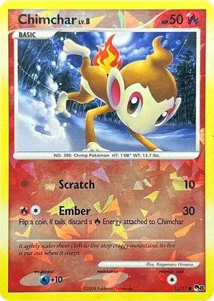 Image of Chimchar (Cracked Ice Holo) 012/017  - Holofoil POP Series 8 - Common