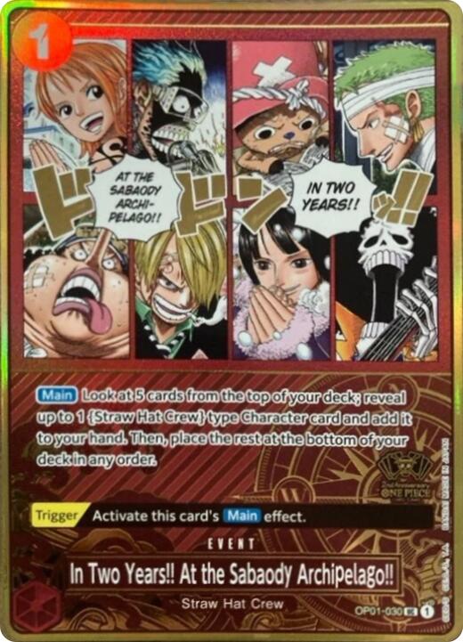 Image of In Two Years!! At the Sabaody Archipelago!! (Japanese Version 2nd Anniversary Set) [One Piece Promotion Cards]