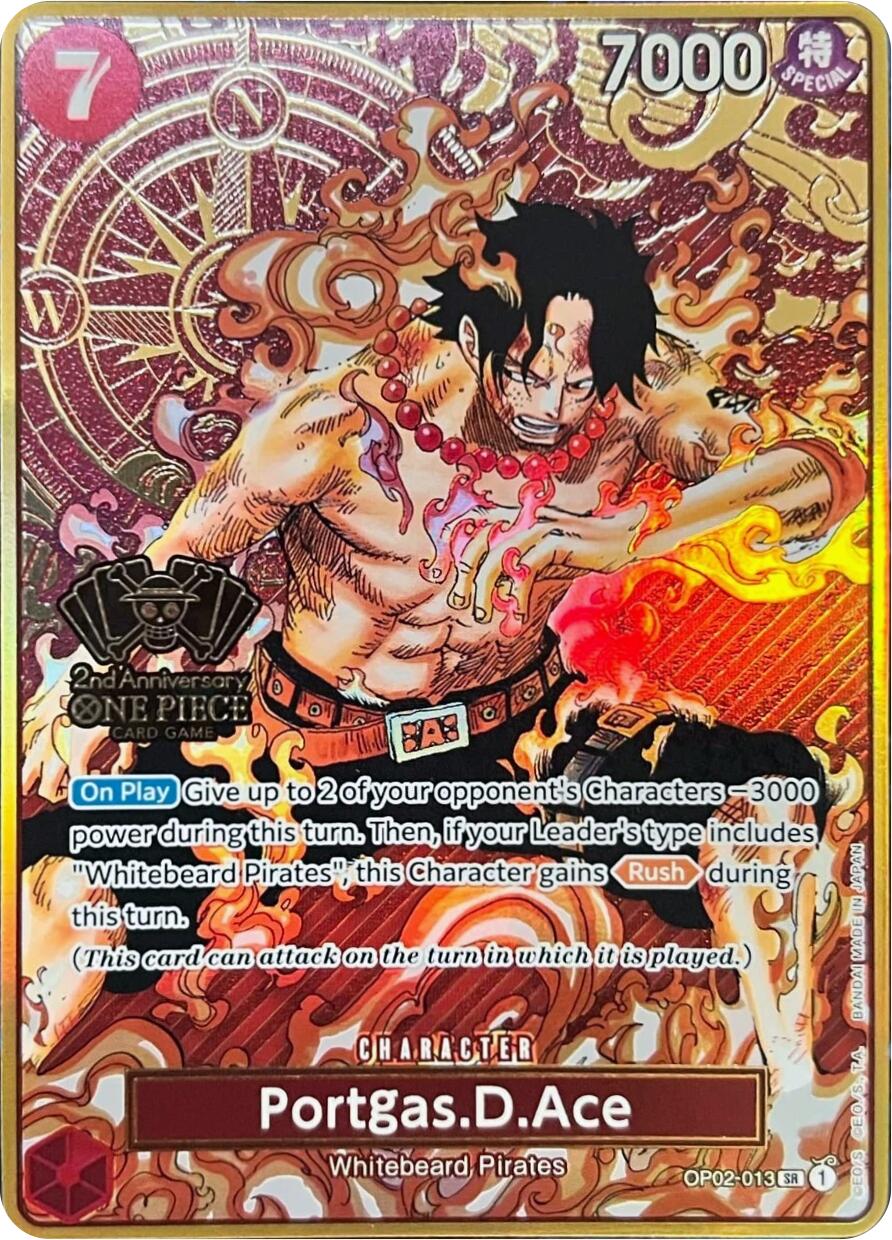 Image of Portgas.D.Ace (Japanese Version 2nd Anniversary Set) [One Piece Promotion Cards]