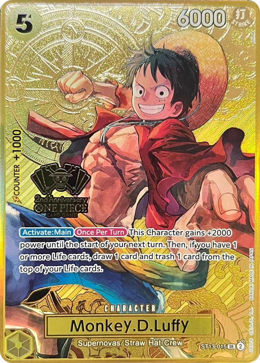 Image of Monkey.D.Luffy (Japanese Version 2nd Anniversary Set) [One Piece Promotion Cards]