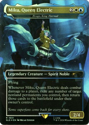 Image of Miku, Queen Electric - Brago, King Eternal (Rainbow Foil) [Secret Lair Drop Series]