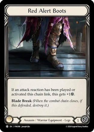 Image of Red Alert Boots [FNG006] (The Hunted Fang Blitz Deck)