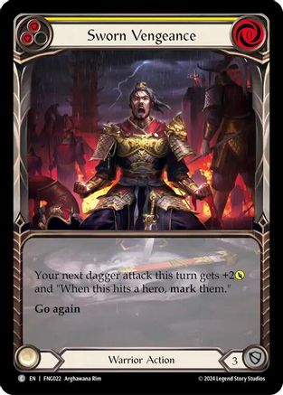 Image of Sworn Vengeance (Yellow) (Extended Art) [FNG022] (The Hunted Fang Blitz Deck)