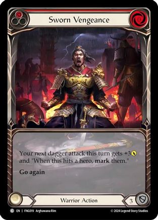 Image of Sworn Vengeance (Red) (Extended Art) [FNG019] (The Hunted Fang Blitz Deck)