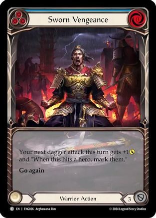 Image of Sworn Vengeance (Blue) (Extended Art) [FNG026] (The Hunted Fang Blitz Deck)