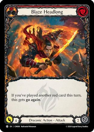 Image of Blaze Headlong (Red) [CIN008] (The Hunted Cindra Blitz Deck)