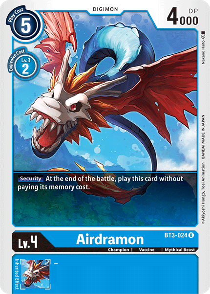 Image of Airdramon [BT3-024] [Release Special Booster Ver.1.5]