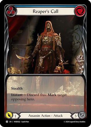 Image of Reaper's Call (Blue) (Extended Art) [WOD022] (The Hunted Arakni, Web of Deceit Blitz Deck)