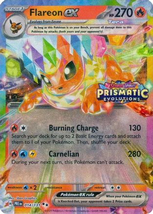 Image of Flareon ex (014/131) (Prismatic Evolutions Stamp) [Scarlet & Violet: Prismatic Evolutions]