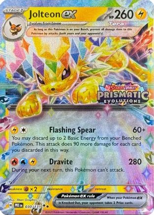 Image of Jolteon ex (030/131) (Prismatic Evolutions Stamp) [Scarlet & Violet: Prismatic Evolutions]