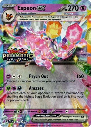 Image of Espeon ex (034/131) (Prismatic Evolutions Stamp) [Scarlet & Violet: Prismatic Evolutions]