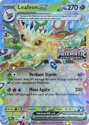 Image of Leafeon ex (006/131) (Prismatic Evolutions Stamp) [Scarlet & Violet: Prismatic Evolutions]
