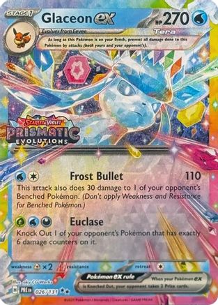 Image of Glaceon ex (026/131) (Prismatic Evolutions Stamp) [Scarlet & Violet: Prismatic Evolutions]