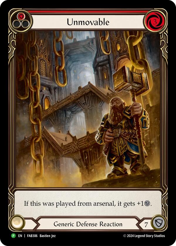 Image of Unmovable (Red) (Extended Art) [FAB306] (Promo)  Rainbow Foil