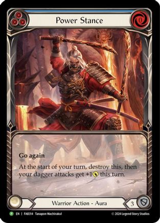 Image of Power Stance (Blue) (Extended Art) [FAB314] (Promo)  Rainbow Foil