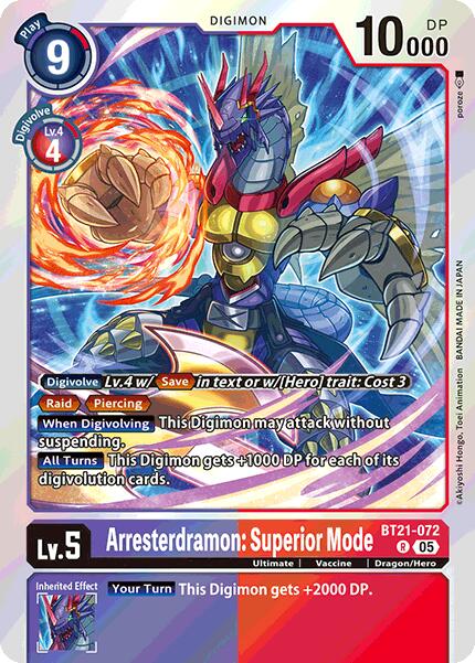 Image of Arresterdramon: Superior Mode [BT21-072] [World Convergence]