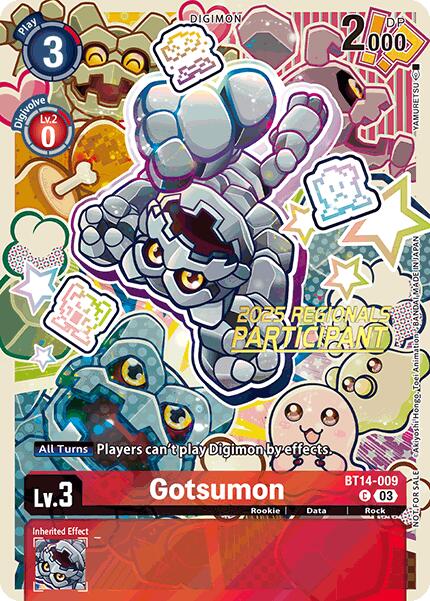 Image of Gotsumon [BT14-009] (2025 Regionals Participant) [Blast Ace Promos]
