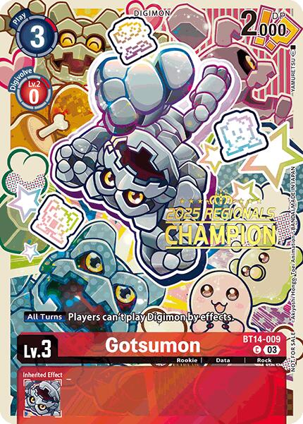 Image of Gotsumon [BT14-009] (2025 Regionals Champion) [Blast Ace Promos]
