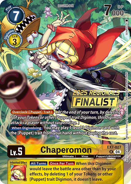 Image of Chaperomon [EX7-027] (2025 Regionals Finalist) [Digimon LIBERATOR Promos]