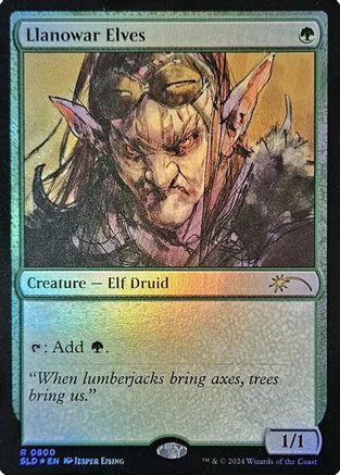 Image of Llanowar Elves (0800) (Rainbow Foil) [Secret Lair Drop Series]