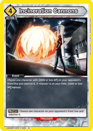 Image of Incineration Cannons (UE06BT/OPM-1-029) - UE06BT One Punch Man Foil
