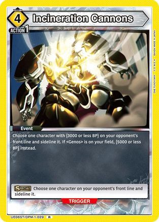 Image of Incineration Cannons (UE06ST/OPM-1-029) - UE06ST One Punch Man Starter Deck