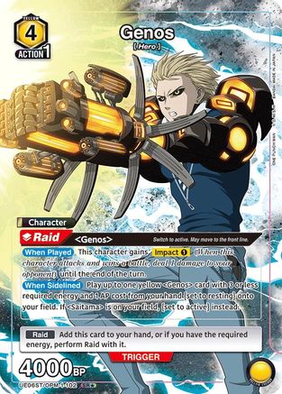 Image of Genos (102) (SR*) (UE06ST/OPM-1-102) - UE06ST One Punch Man Starter Deck Foil