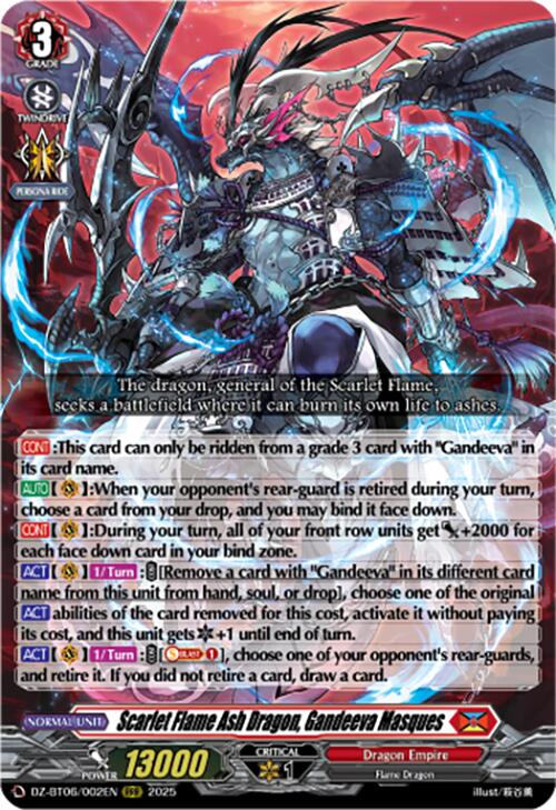 Image of Scarlet Flame Ash Dragon, Gandeeva Masques (DZ-BT06/002EN) [Generation Dragenesis]