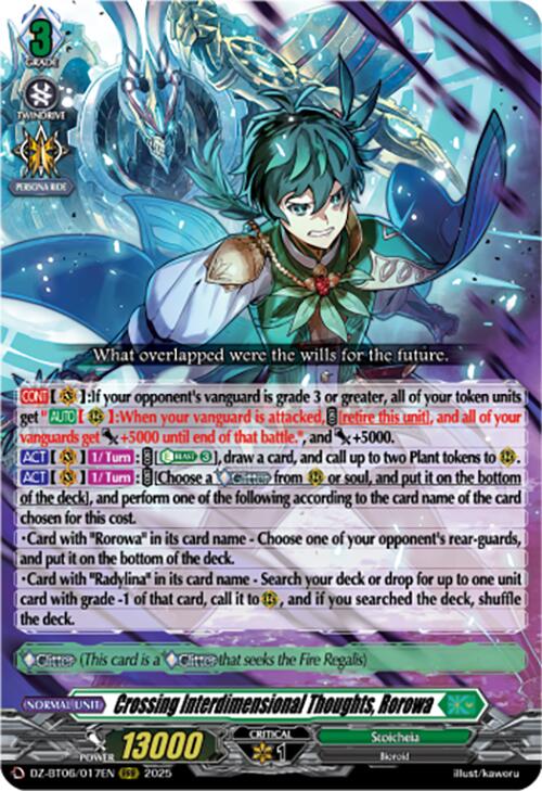 Image of Crossing Interdimensional Thoughts, Rorowa (DZ-BT06/017EN) [Generation Dragenesis]