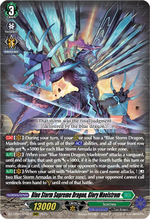 Image of Blue Storm Supreme Dragon, Glory Maelstrom (DZ-BT06/018EN) [Generation Dragenesis]