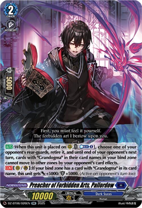 Image of Preacher of Forbidden Arts, Pallordow (DZ-BT06/026EN) [Generation Dragenesis]