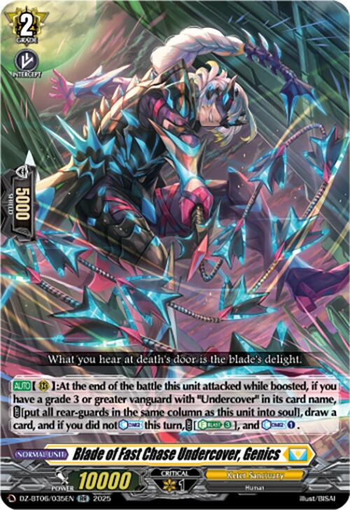 Image of Blade of Fast Chase Undercover, Genics (DZ-BT06/035EN) [Generation Dragenesis]