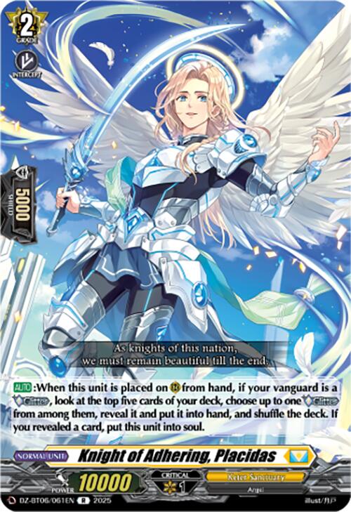 Image of Knight of Adhering, Placidas (DZ-BT06/061EN) [Generation Dragenesis]