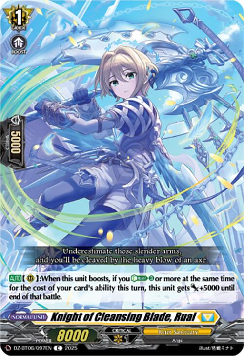 Image of Knight of Cleansing Blade, Rual (DZ-BT06/097EN) [Generation Dragenesis]