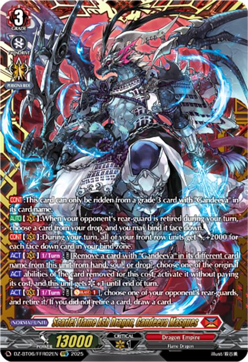 Image of Scarlet Flame Ash Dragon, Gandeeva Masques (DZ-BT06/FFR02EN) [Generation Dragenesis]